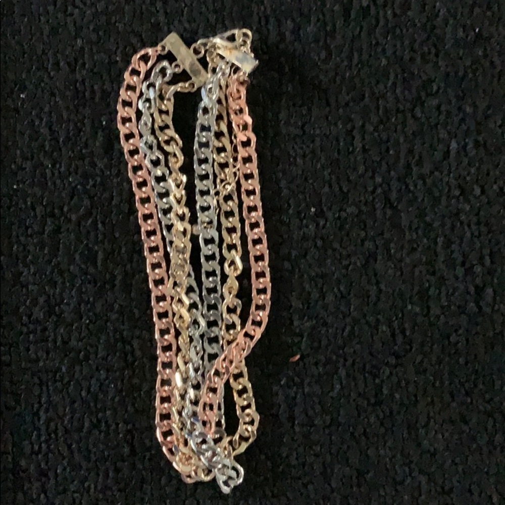 Necklace gold, rose, silver